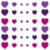 סט מדבקות 36 לבבות צבעוניים בגדלים שונים