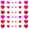 סט מדבקות 36 לבבות צבעוניים בגדלים שונים