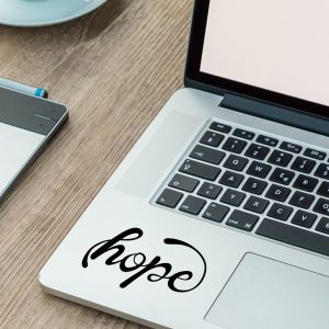 מדבקה בעיצוב אישי למחשב נייד המילה hope
