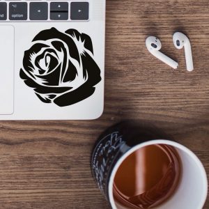 מדבקה למחשב נייד ורד